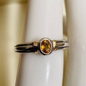 LAGOS Rare 18k and Sterling Silver Citrine Ring, Size 5